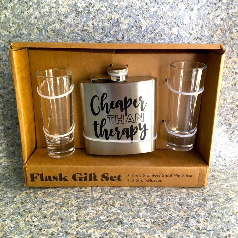 Flask & Shots Glass Gift Set